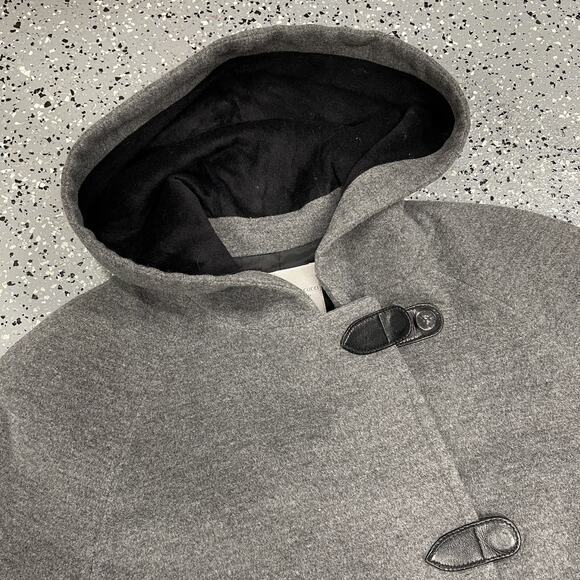 Marisa Minicucci Coat Gray Wool Blend Magnetic Close Swing Jacket Size 6 Hooded - Picture 5 of 15